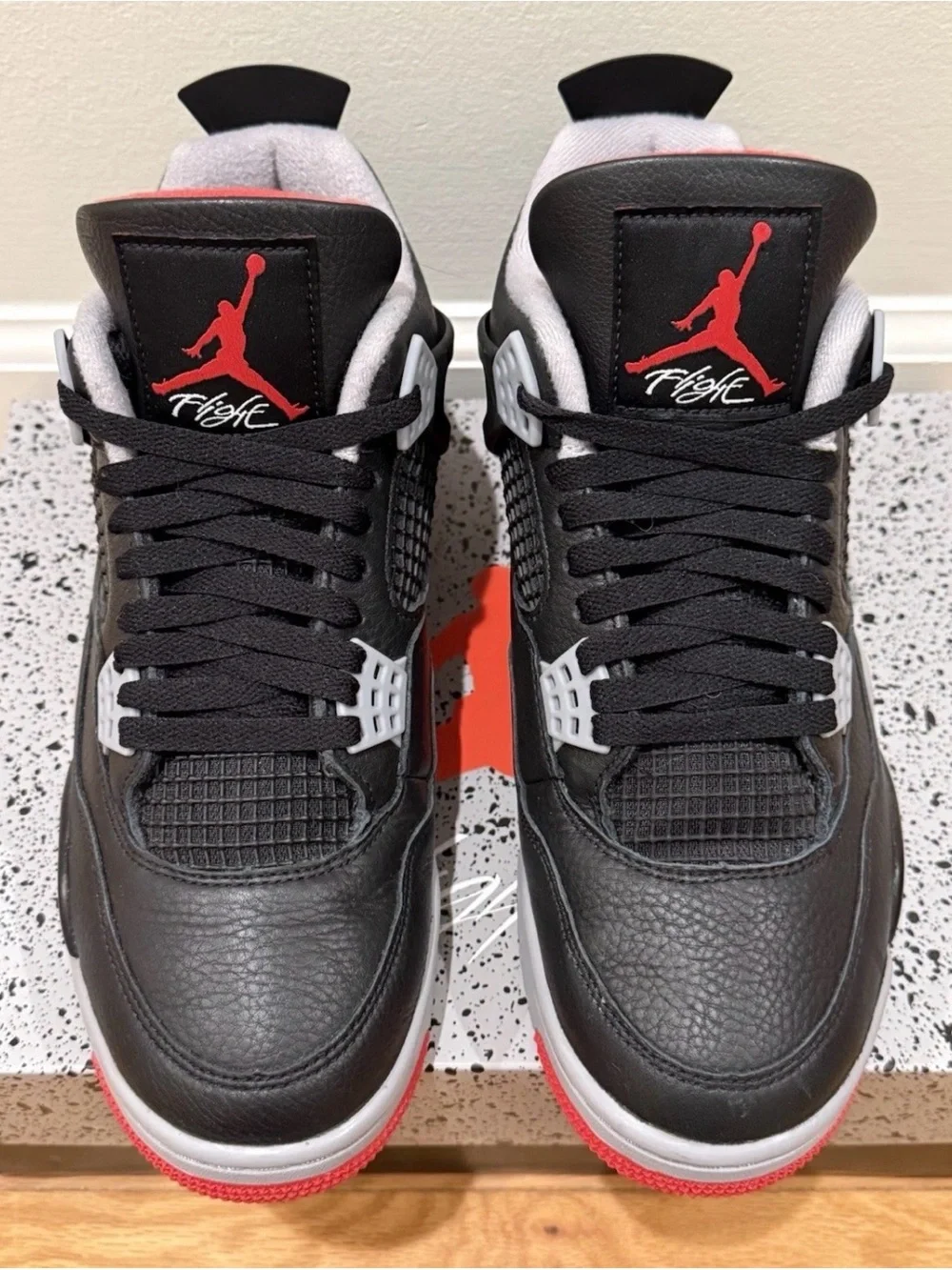 Nike Air Jordan 4 Retro Bred Reimagined Black/Fire Red/Grey Size 9